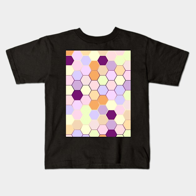 Cute pastel hexagon pattern Kids T-Shirt by Yarafantasyart